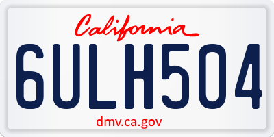 CA license plate 6ULH504