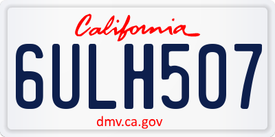 CA license plate 6ULH507