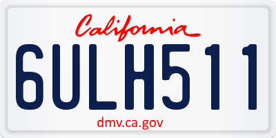 CA license plate 6ULH511