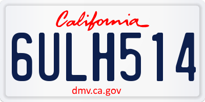 CA license plate 6ULH514