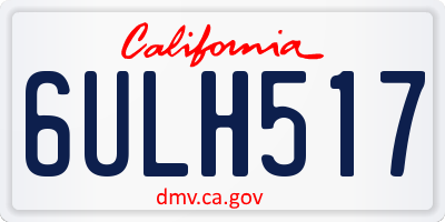 CA license plate 6ULH517