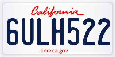 CA license plate 6ULH522