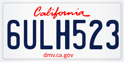 CA license plate 6ULH523