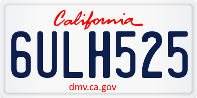 CA license plate 6ULH525