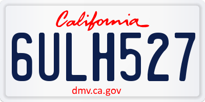 CA license plate 6ULH527