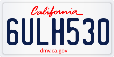 CA license plate 6ULH530