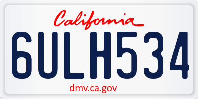 CA license plate 6ULH534