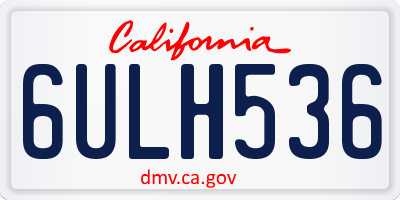 CA license plate 6ULH536