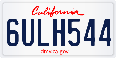 CA license plate 6ULH544