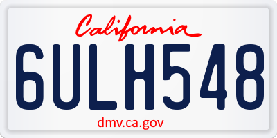 CA license plate 6ULH548