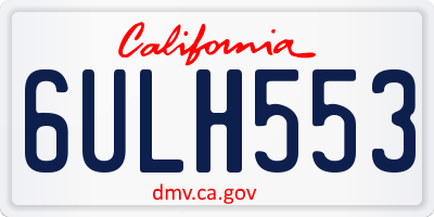 CA license plate 6ULH553