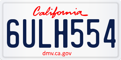 CA license plate 6ULH554