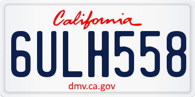 CA license plate 6ULH558