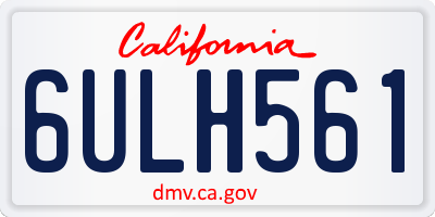 CA license plate 6ULH561