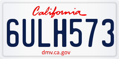CA license plate 6ULH573