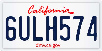 CA license plate 6ULH574