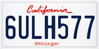 CA license plate 6ULH577