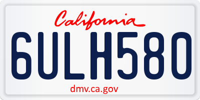 CA license plate 6ULH580