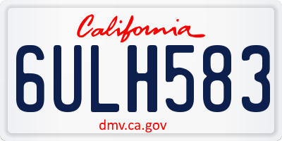 CA license plate 6ULH583