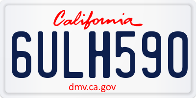 CA license plate 6ULH590
