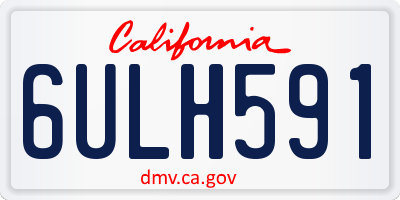 CA license plate 6ULH591