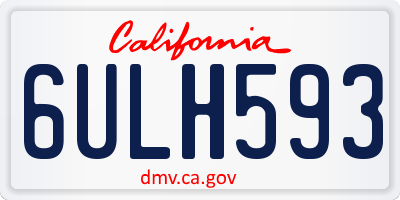 CA license plate 6ULH593