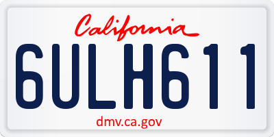 CA license plate 6ULH611