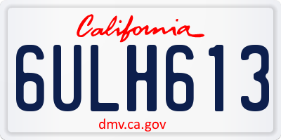 CA license plate 6ULH613