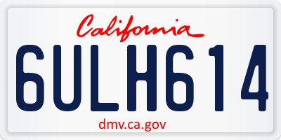 CA license plate 6ULH614