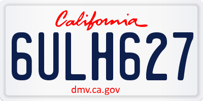 CA license plate 6ULH627