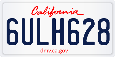 CA license plate 6ULH628