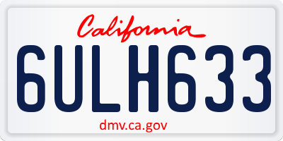 CA license plate 6ULH633