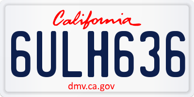 CA license plate 6ULH636