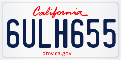 CA license plate 6ULH655