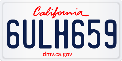 CA license plate 6ULH659