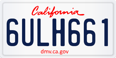 CA license plate 6ULH661