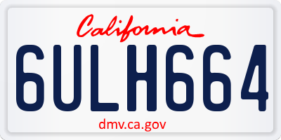 CA license plate 6ULH664