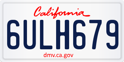 CA license plate 6ULH679