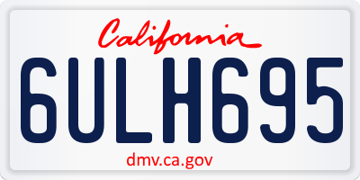 CA license plate 6ULH695