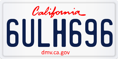 CA license plate 6ULH696
