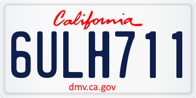 CA license plate 6ULH711