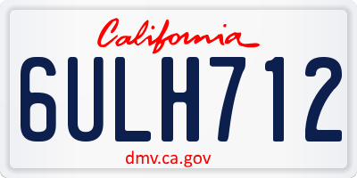 CA license plate 6ULH712