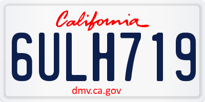 CA license plate 6ULH719