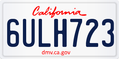 CA license plate 6ULH723