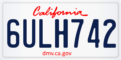 CA license plate 6ULH742