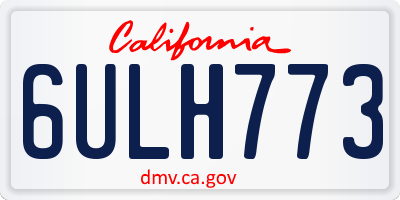 CA license plate 6ULH773