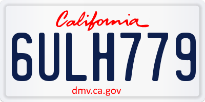 CA license plate 6ULH779