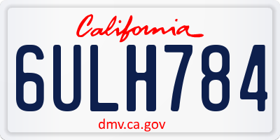 CA license plate 6ULH784