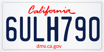 CA license plate 6ULH790