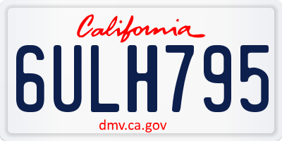 CA license plate 6ULH795